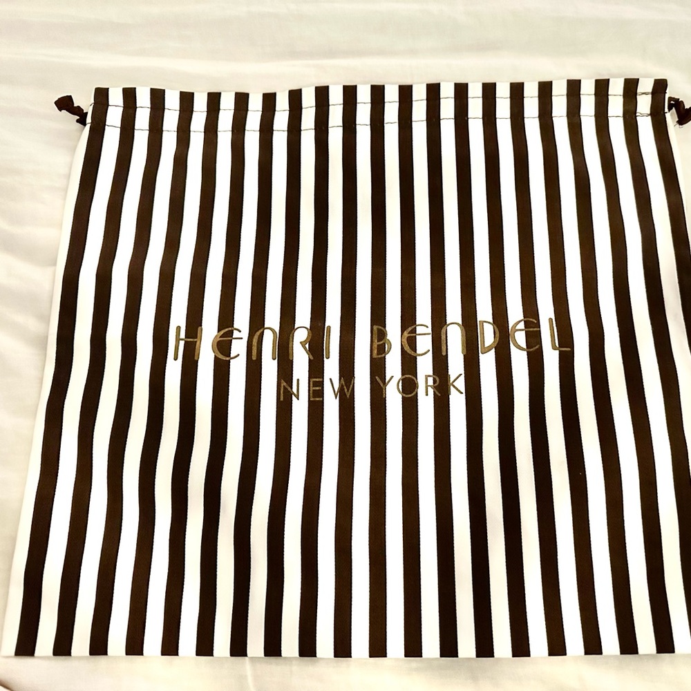 Henri Bendel New York Brown & White Stripe Dust Bag 16”w x 15”h